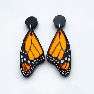 Monarch Butterfly Wing Earrings - Mirror