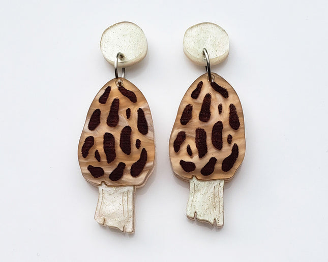 Morel Mushroom Earrings