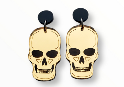 Spooky Skull Earrings (Gold)