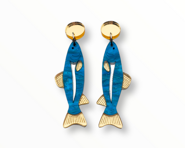 Blue Trout Earrings
