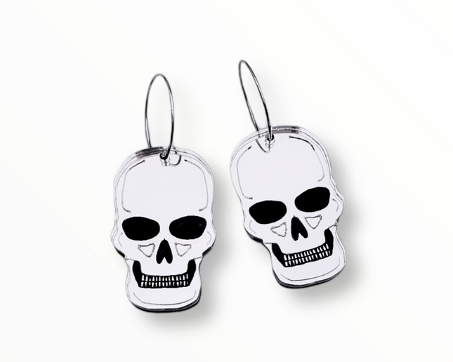 Spooky Skull Earrings (Silver)