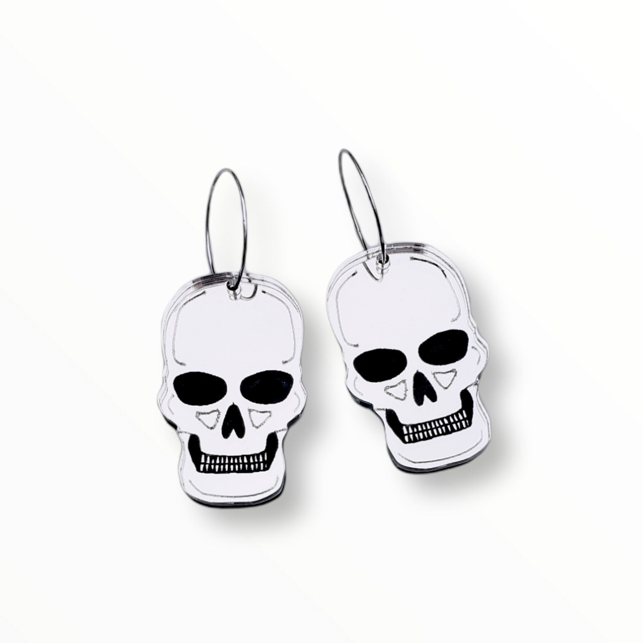 Skull online earrings silver