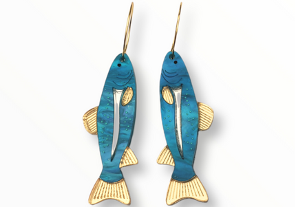 Blue Trout Earrings