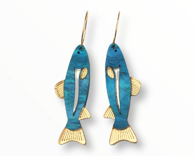 Blue Trout Earrings