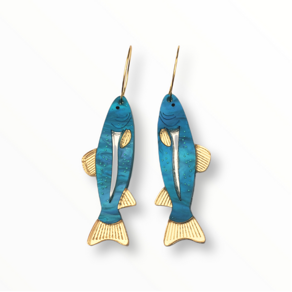 Blue Trout Earrings