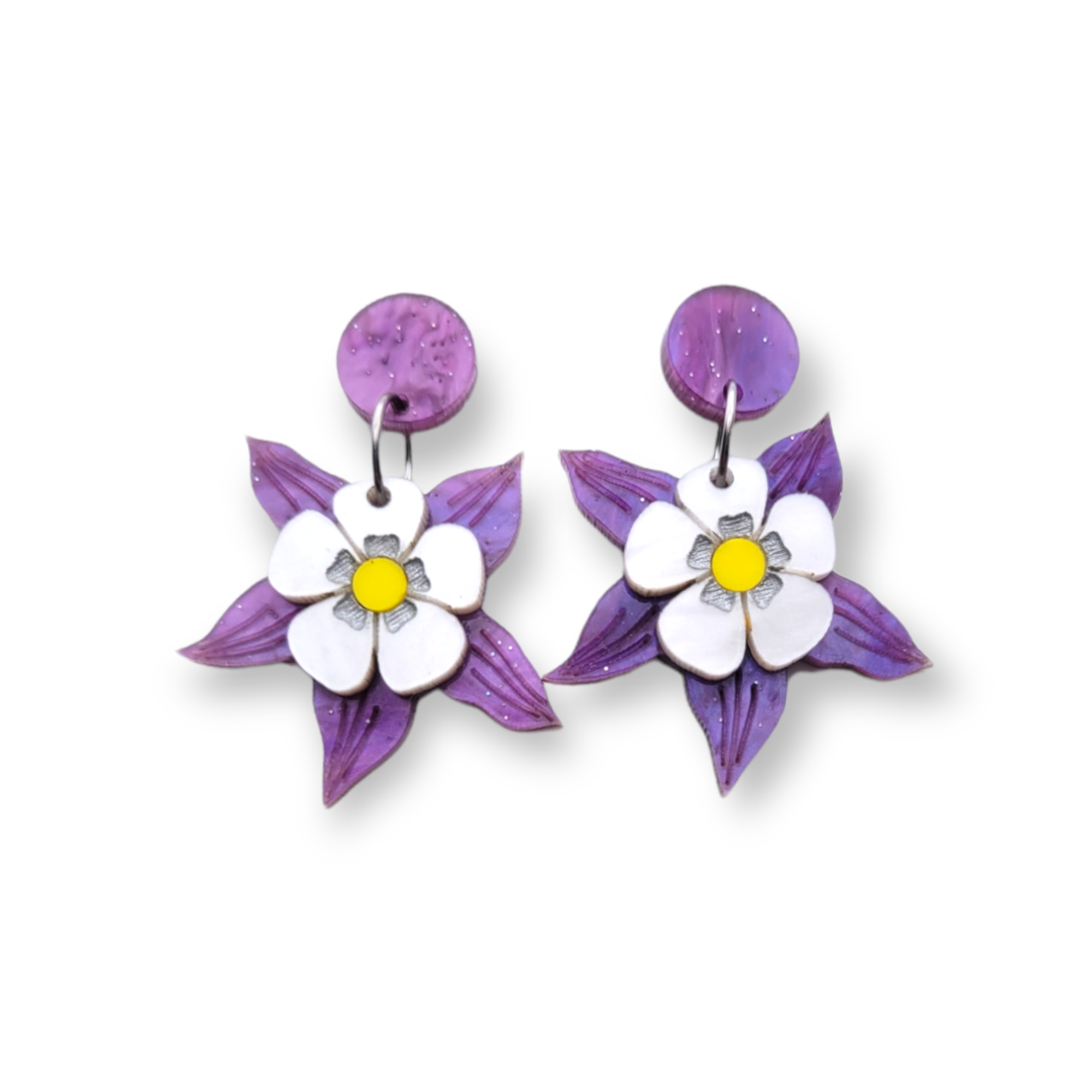 Columbine Earrings - Purple