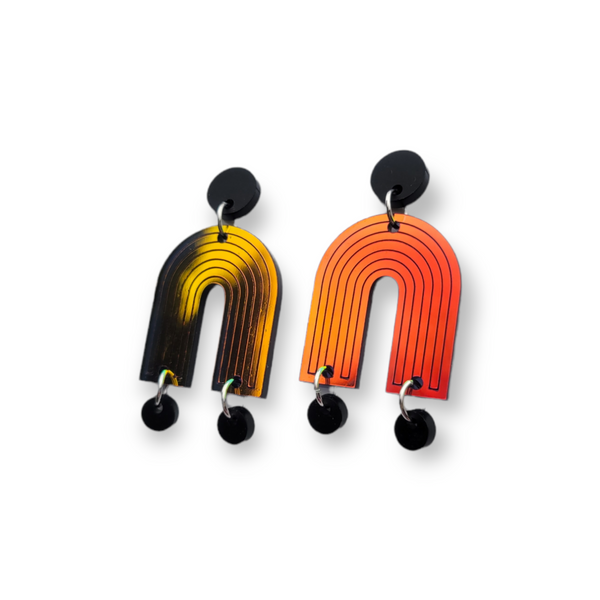 Geo Dangle Earrings - Color-Shifting & Black