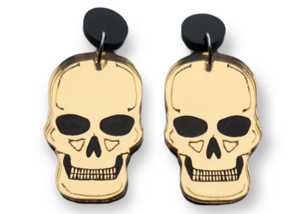 Spooky Skull Earrings (Gold)