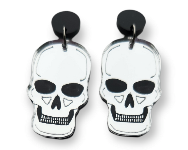 Spooky Skull Earrings (Silver)